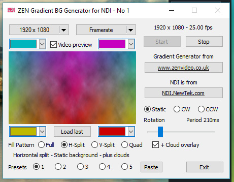 ZEN NDI GradBG user interface - NDI software from ZEN Computer Services 