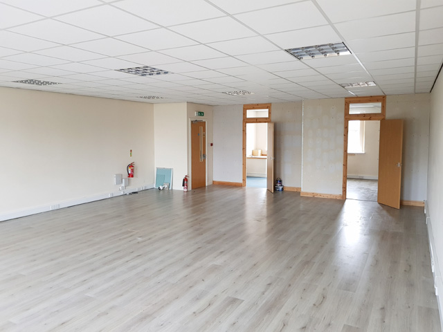1050 sqft 1st Floor Office space at Quays Reach, Salford (looking from back to front)